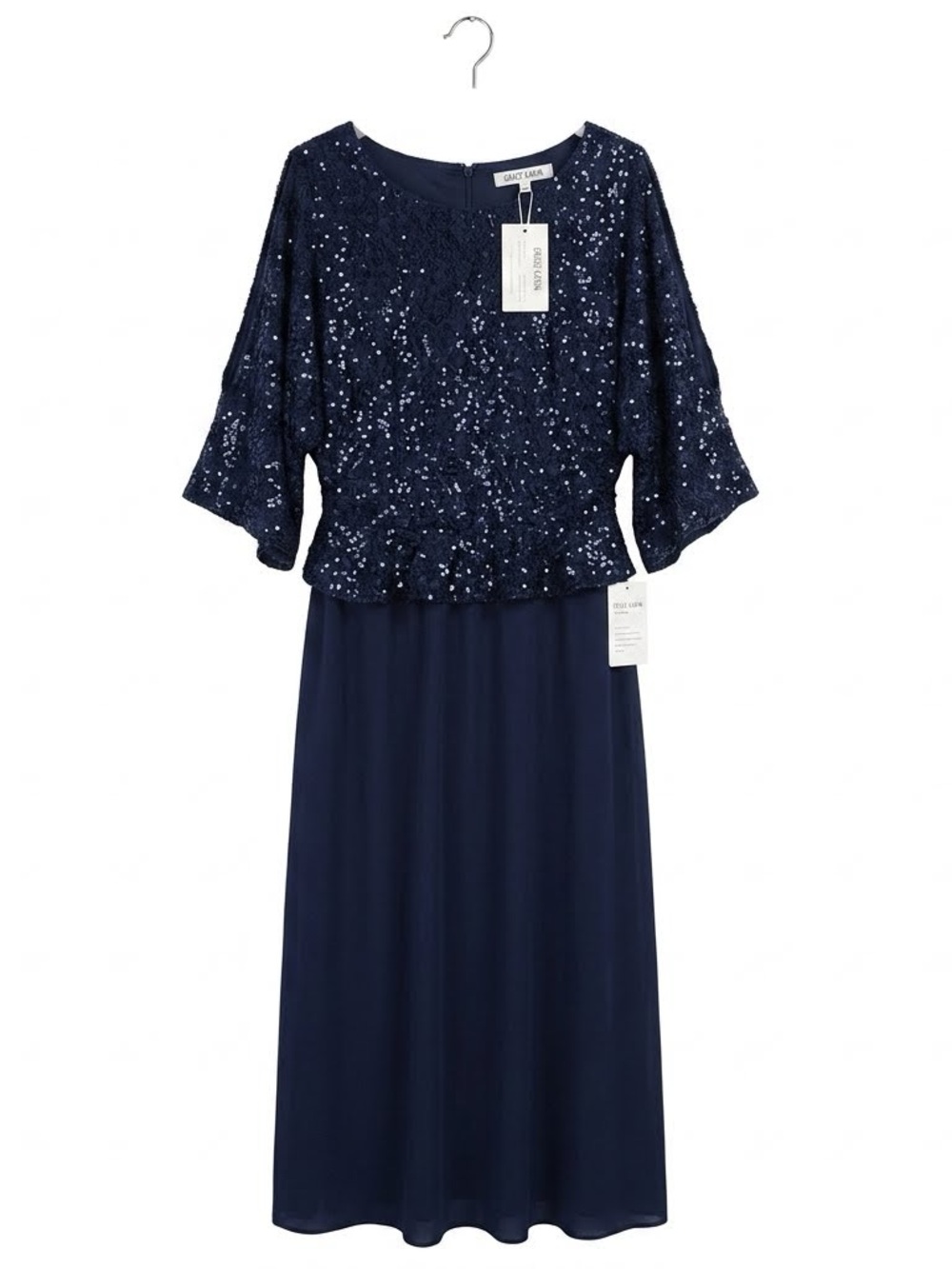 Grace Karin Elegant Formal Cocktail Dress, Sequin, 3/4 Sleeve, NWT, Size S